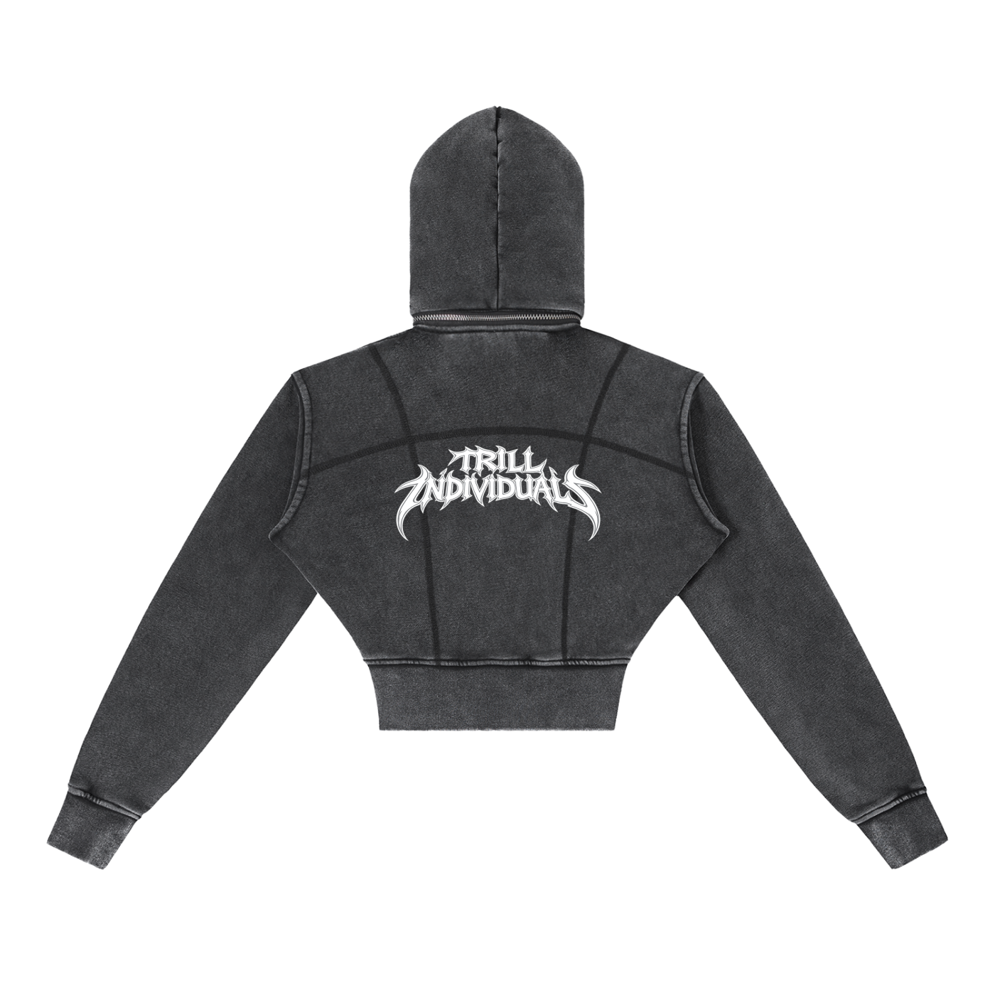 Women removable Cropped Fleece Hoodie